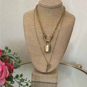 Louis Vuitton Lock and Key Necklace Set #315